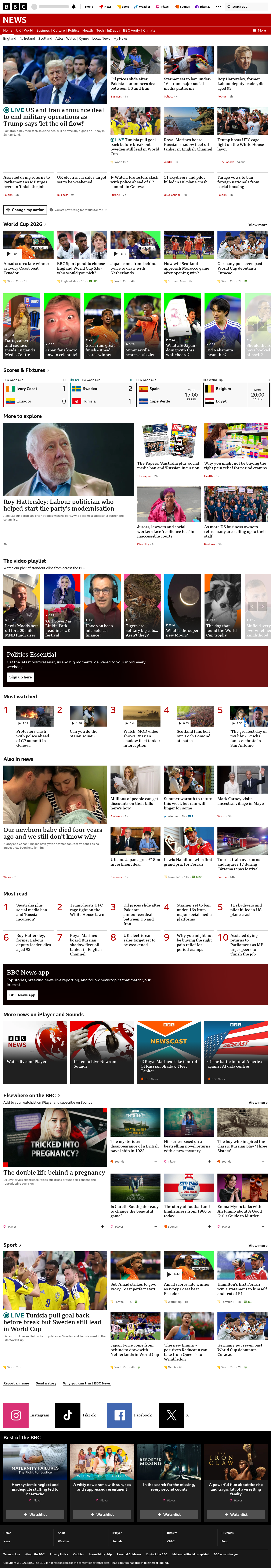 BBC News snapshot from Monday, 15 June 2026 at 04:00