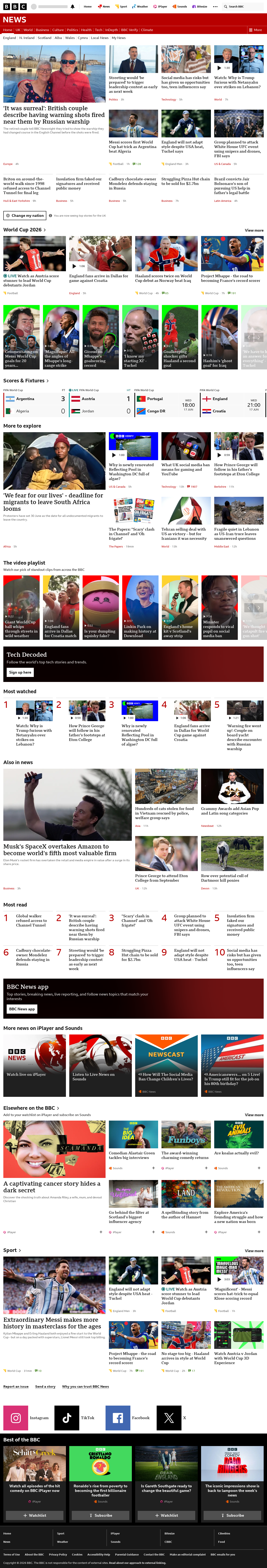 BBC News snapshot from Wednesday, 17 June 2026 at 06:00