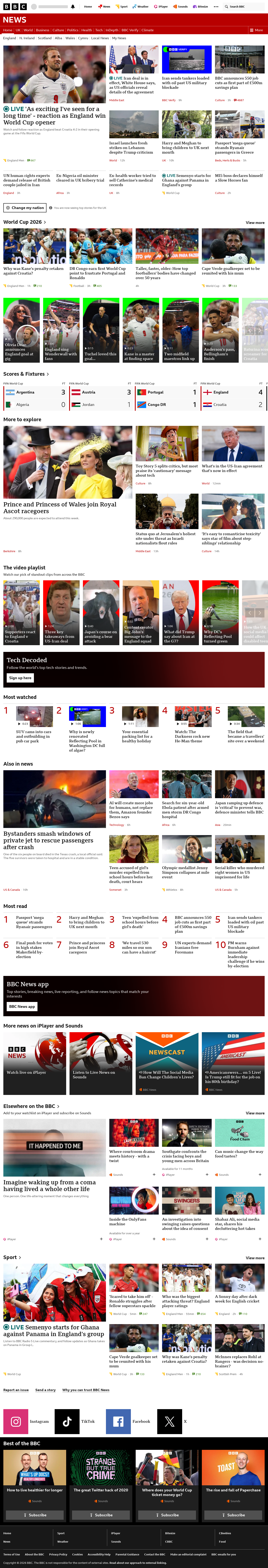 BBC News snapshot from Thursday, 18 June 2026 at 00:00