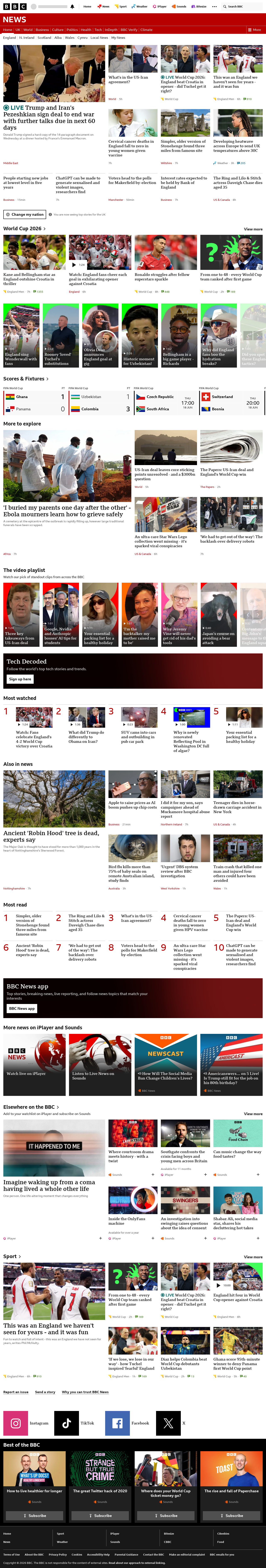 BBC News snapshot from Thursday, 18 June 2026 at 08:00