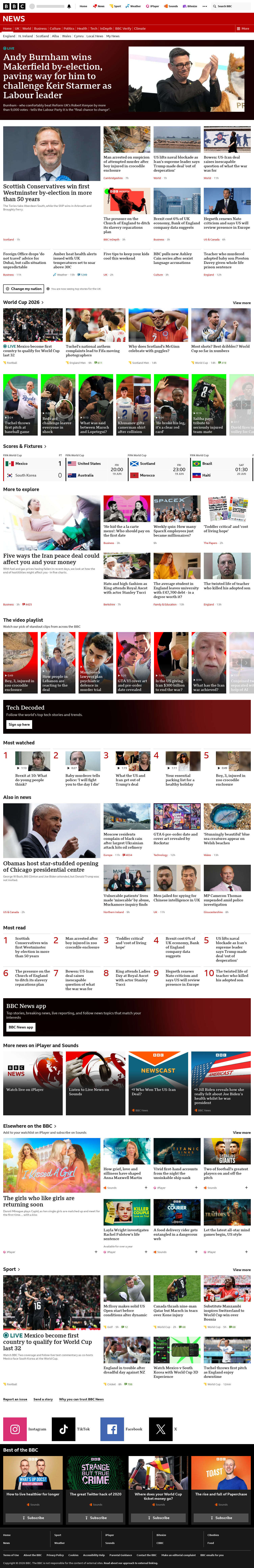 BBC News snapshot from Friday, 19 June 2026 at 04:00
