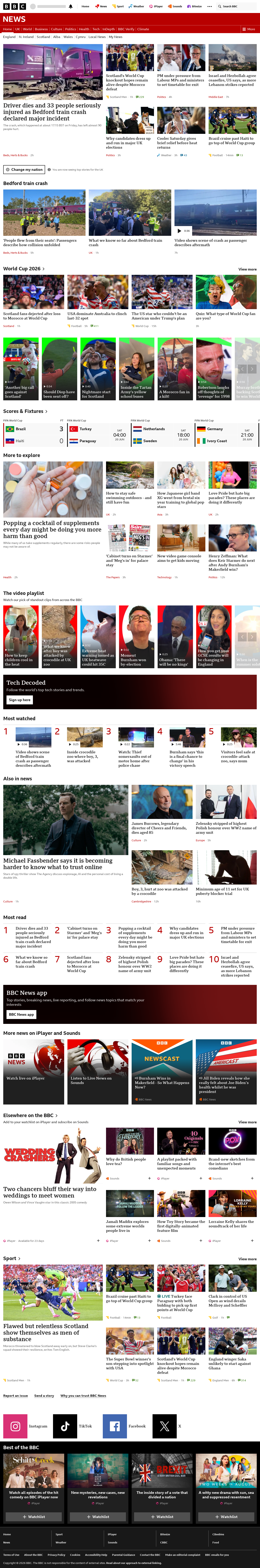 BBC News snapshot from Saturday, 20 June 2026 at 04:00