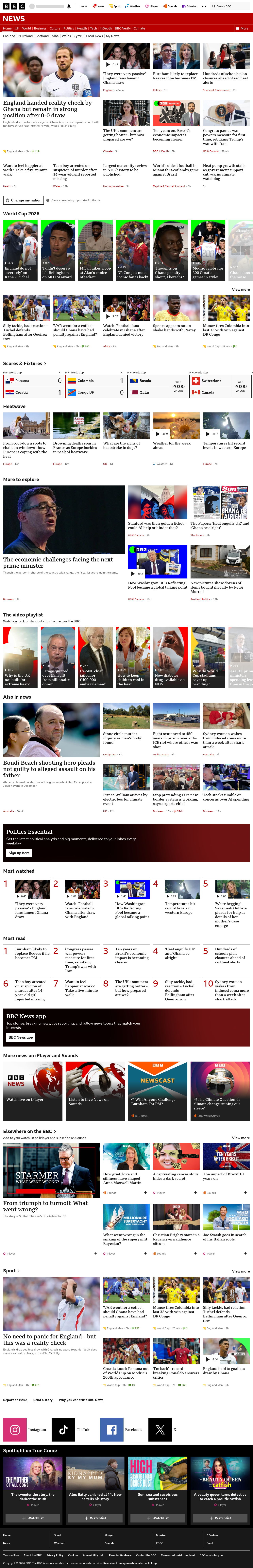 BBC News snapshot from Wednesday, 24 June 2026 at 06:00