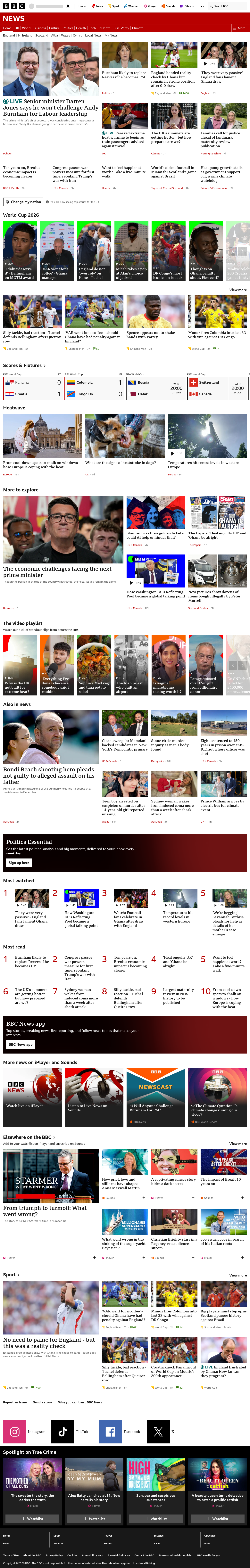 BBC News snapshot from Wednesday, 24 June 2026 at 08:00