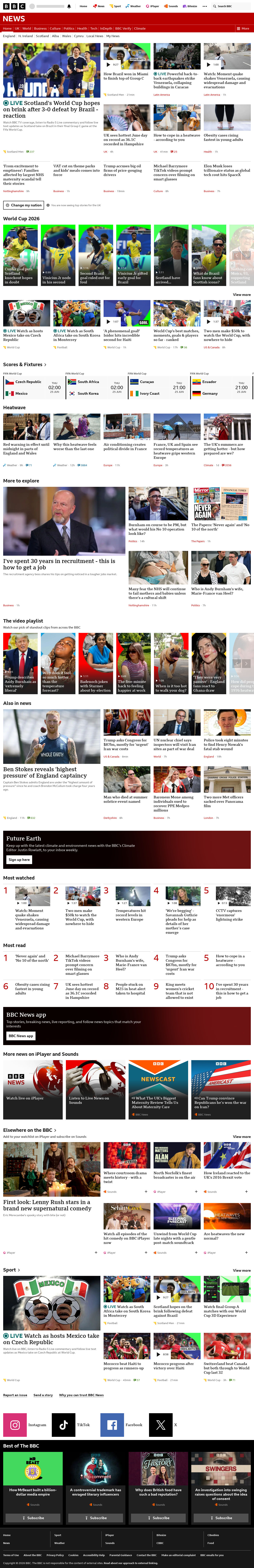 BBC News snapshot from Thursday, 25 June 2026 at 02:00