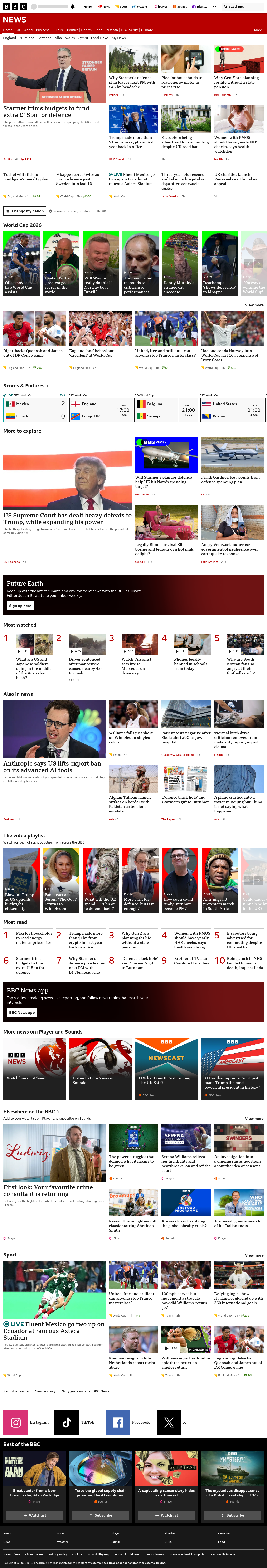 BBC News snapshot from Wednesday, 1 July 2026 at 04:00