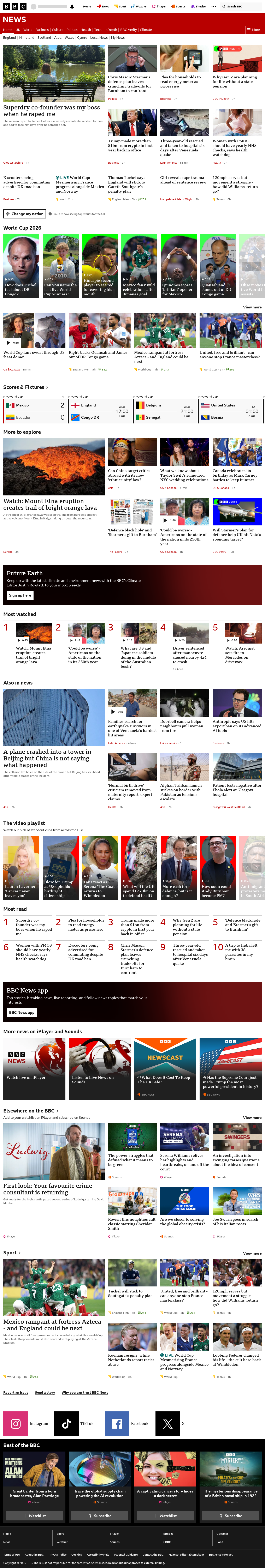 BBC News snapshot from Wednesday, 1 July 2026 at 08:00