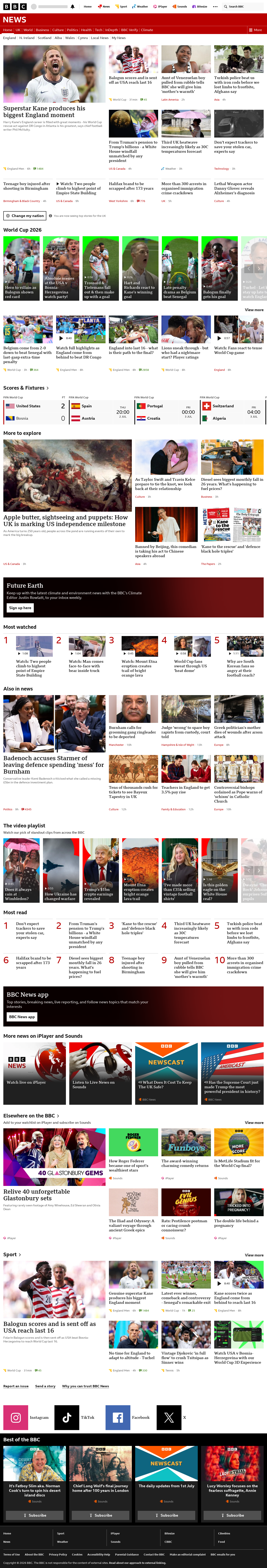 BBC News snapshot from Thursday, 2 July 2026 at 04:00