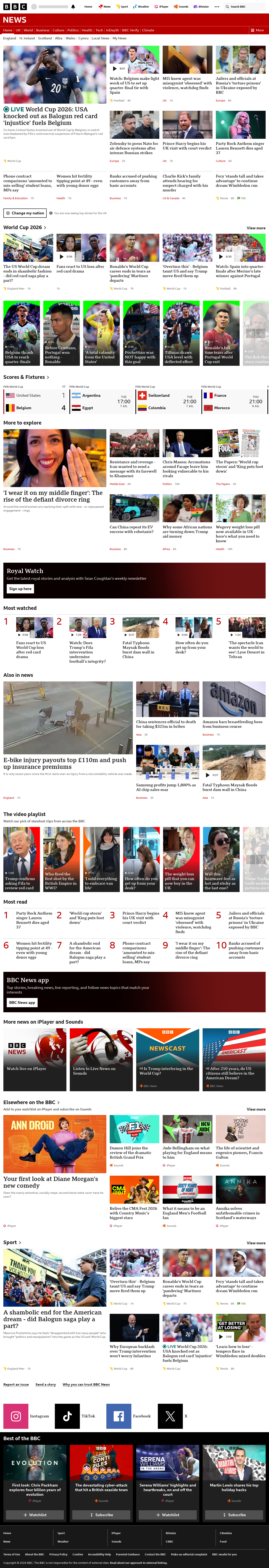BBC News snapshot from Tuesday, 7 July 2026 at 08:00
