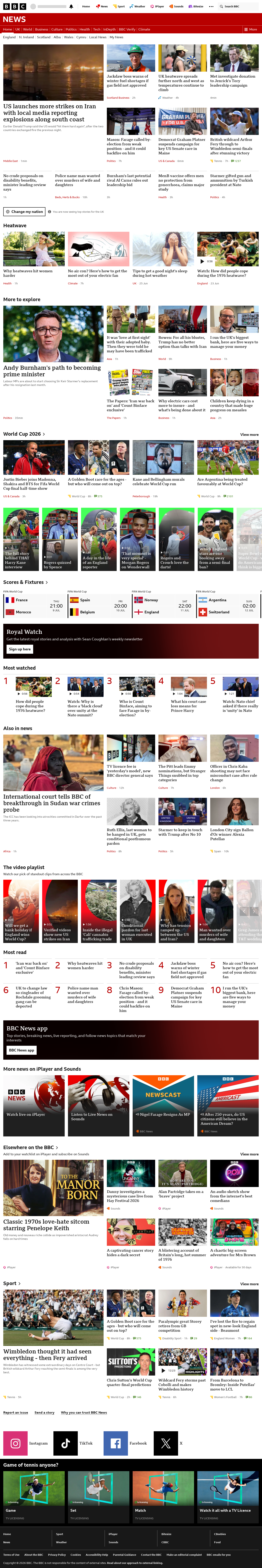 BBC News snapshot from Thursday, 9 July 2026 at 02:00