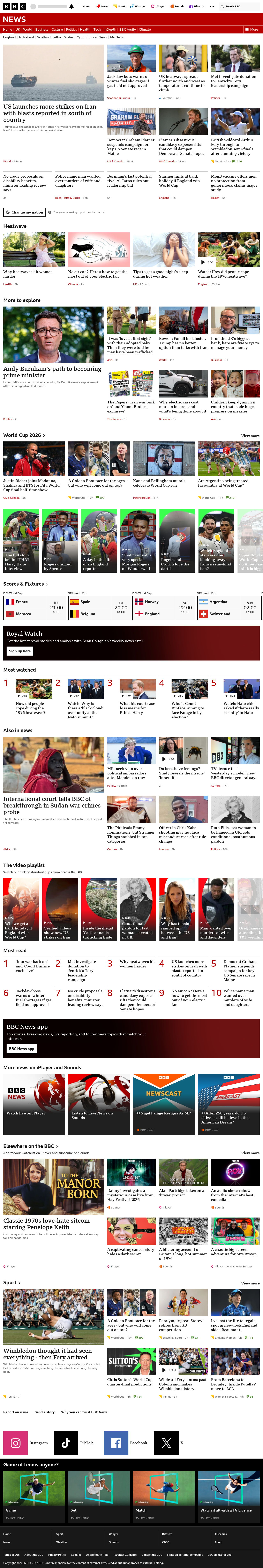 BBC News snapshot from Thursday, 9 July 2026 at 04:00