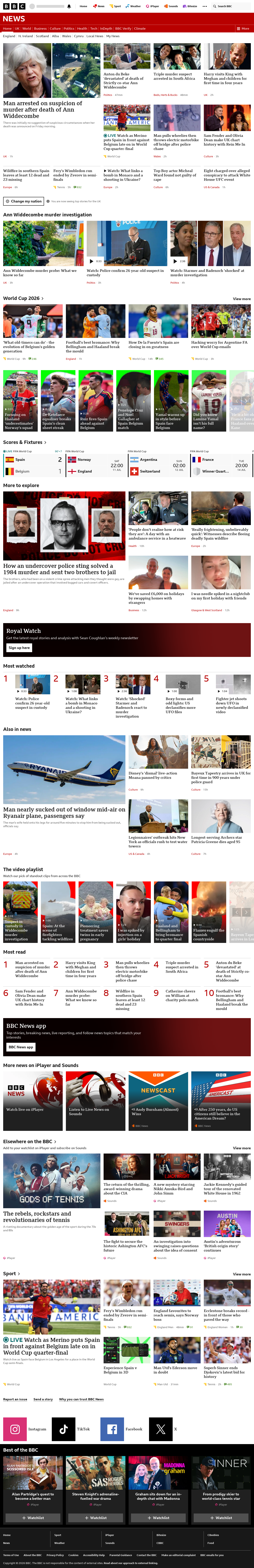 BBC News snapshot from Friday, 10 July 2026 at 22:00
