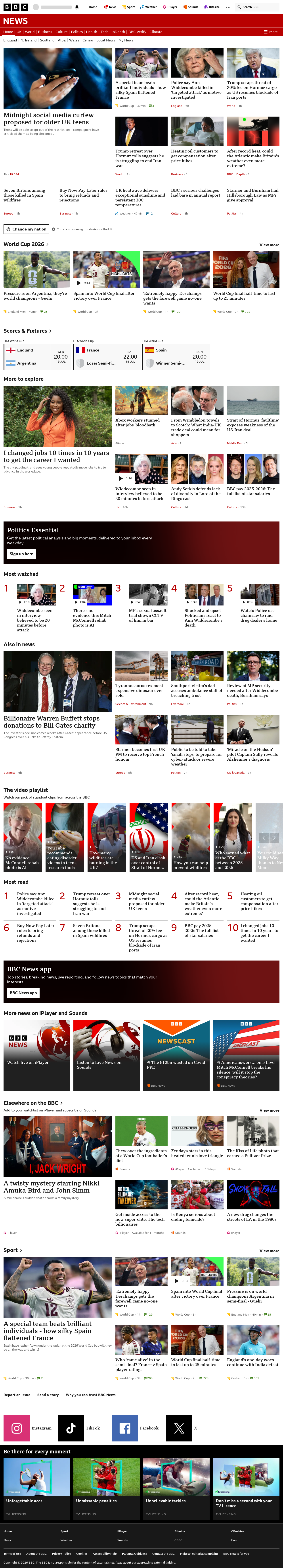 BBC News snapshot from Wednesday, 15 July 2026 at 02:00