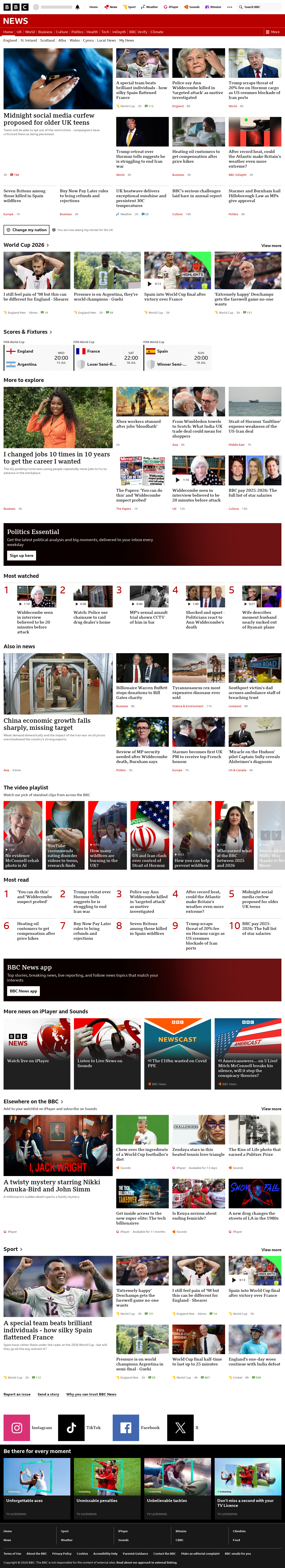 BBC News snapshot from Wednesday, 15 July 2026 at 04:00