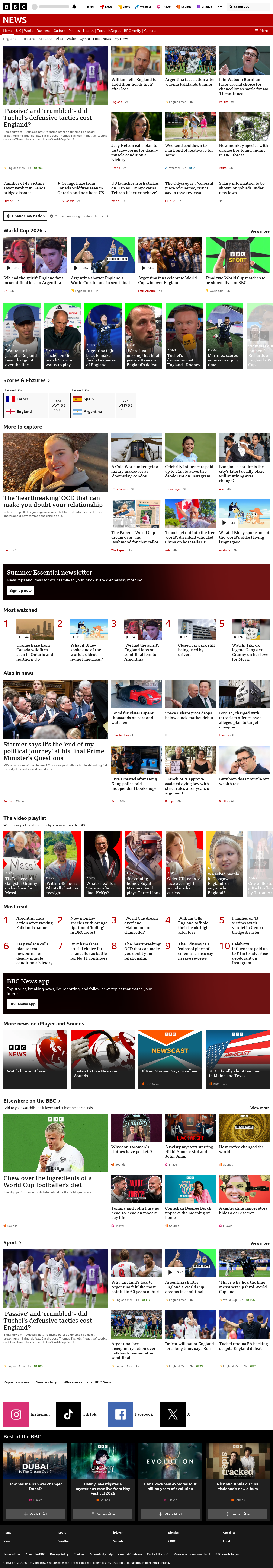 BBC News snapshot from Thursday, 16 July 2026 at 04:00
