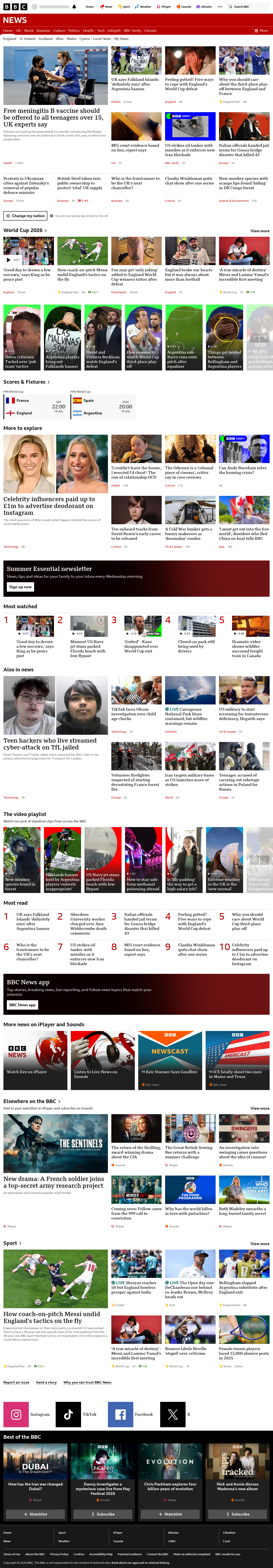 BBC News snapshot from Thursday, 16 July 2026 at 16:00