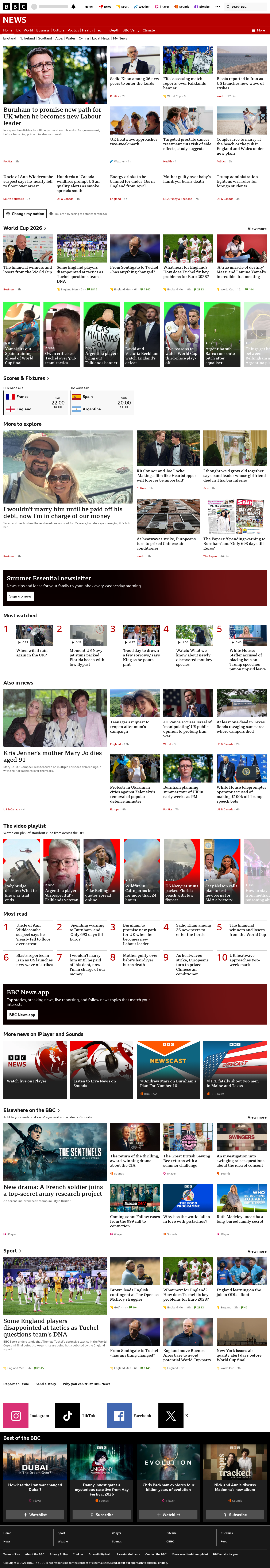 BBC News snapshot from Friday, 17 July 2026 at 02:00
