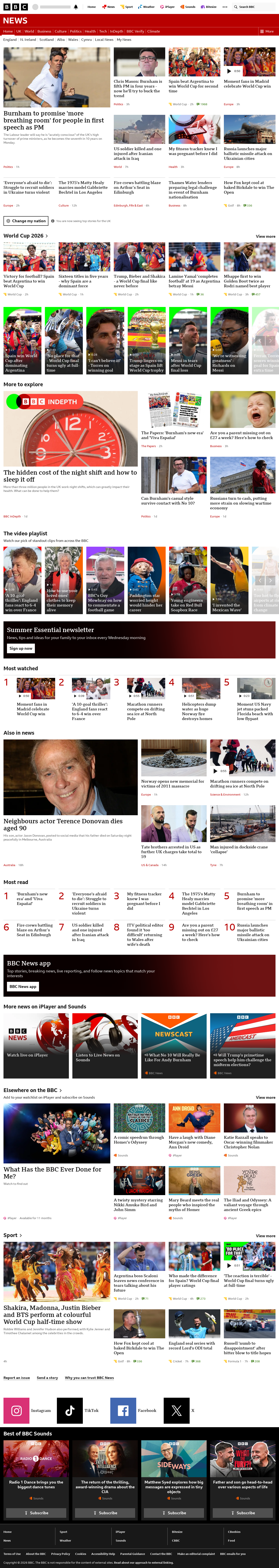 BBC News snapshot from Monday, 20 July 2026 at 04:00