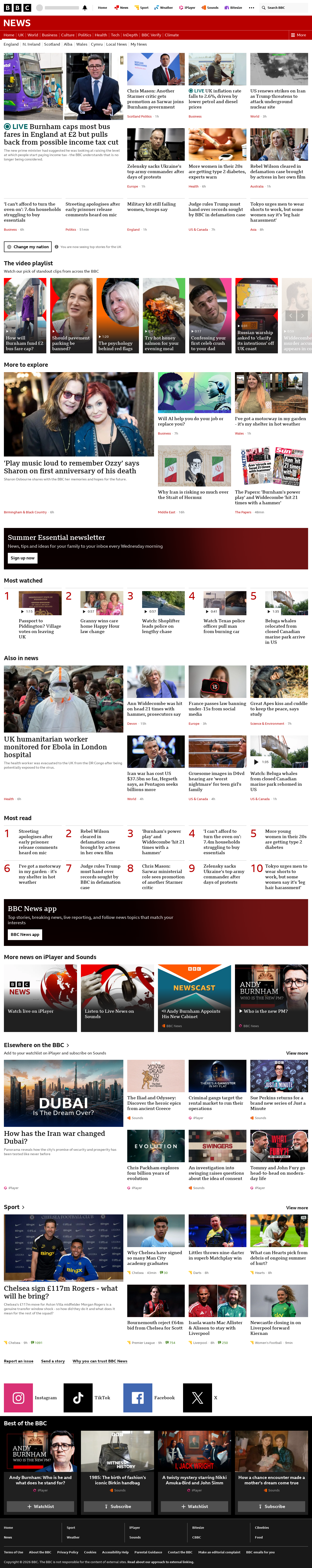 BBC News snapshot from Wednesday, 22 July 2026 at 08:00