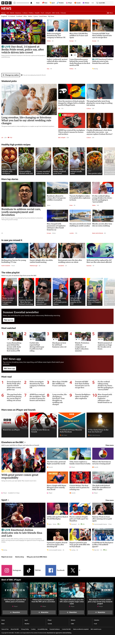 BBC News snapshot from 26 Jul 2026, 00:00