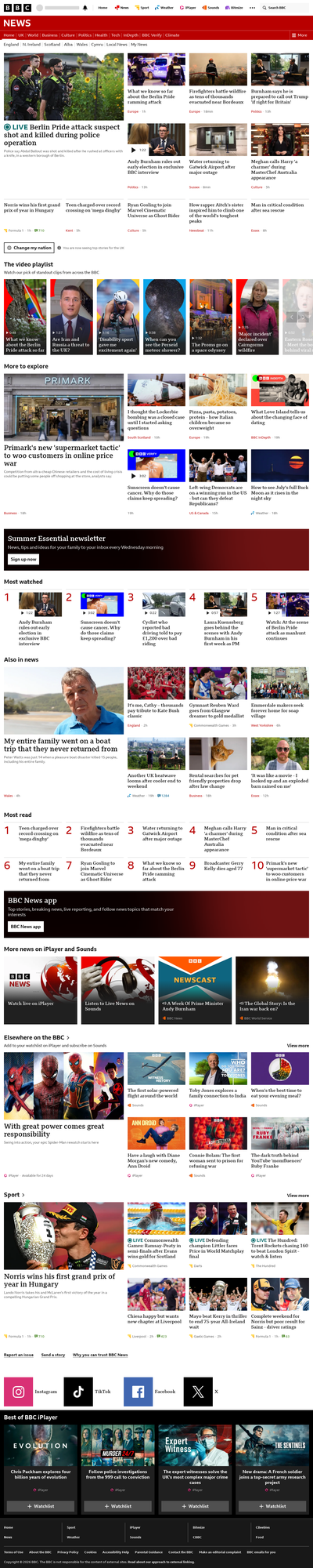 BBC News snapshot from 26 Jul 2026, 20:00