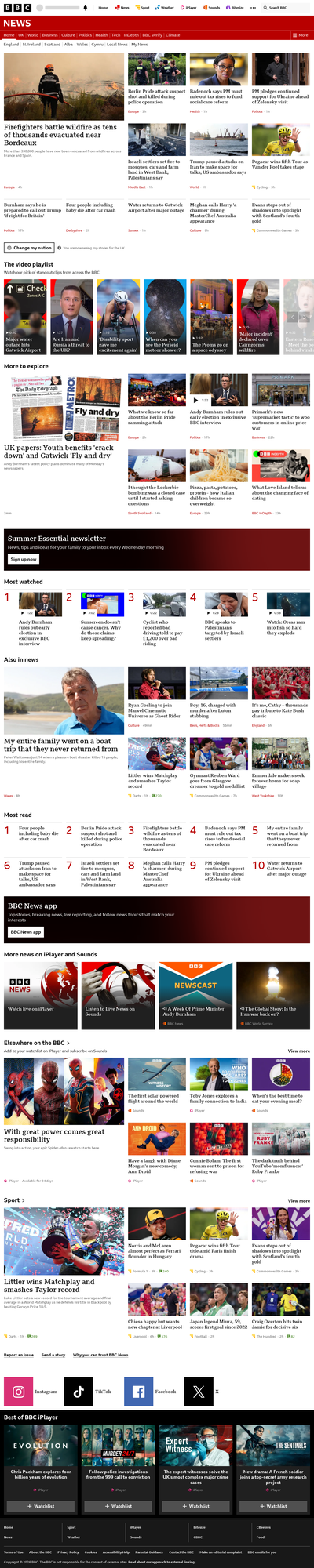 BBC News snapshot from 27 Jul 2026, 00:00