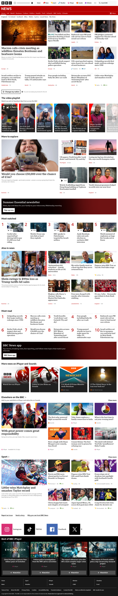 BBC News snapshot from 27 Jul 2026, 06:00