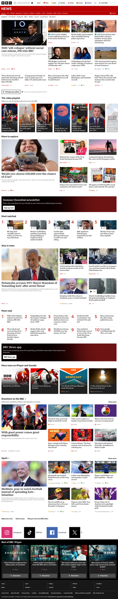 BBC News snapshot from 27 Jul 2026, 10:00