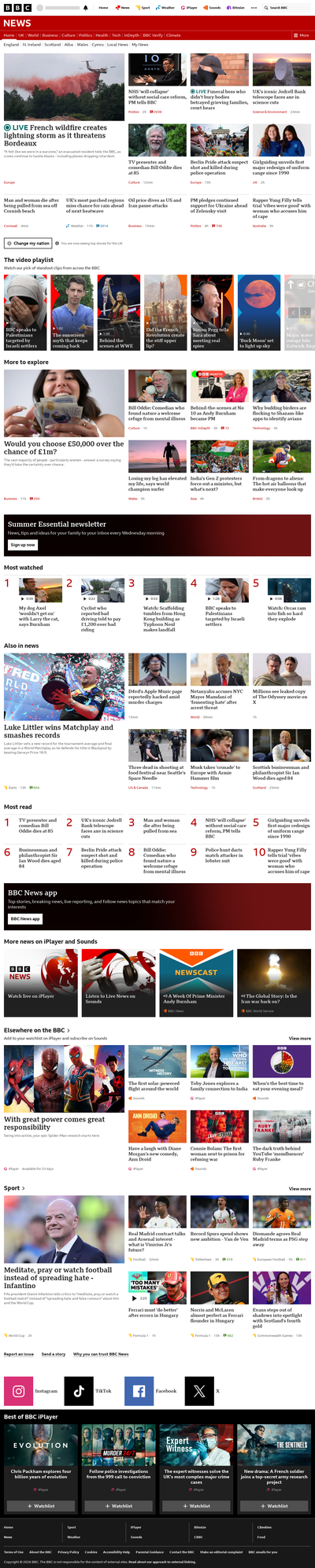 BBC News snapshot from 27 Jul 2026, 12:00