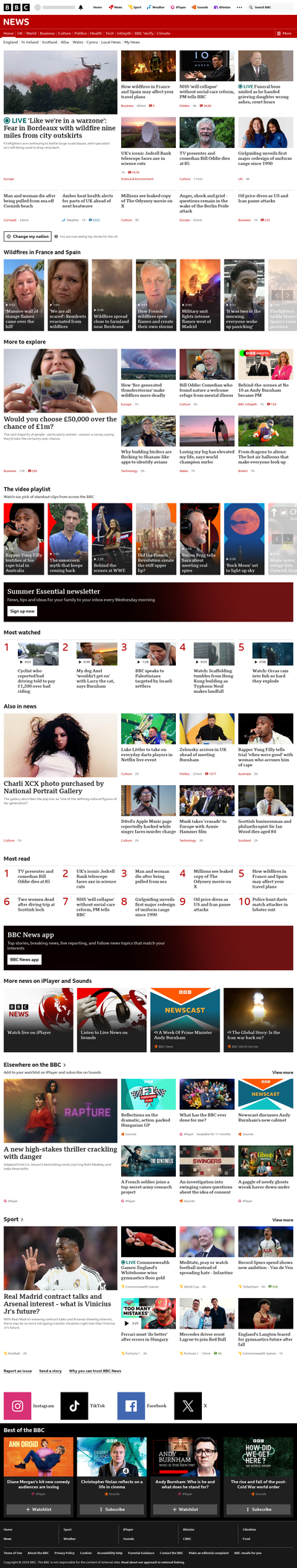 BBC News snapshot from 27 Jul 2026, 14:00