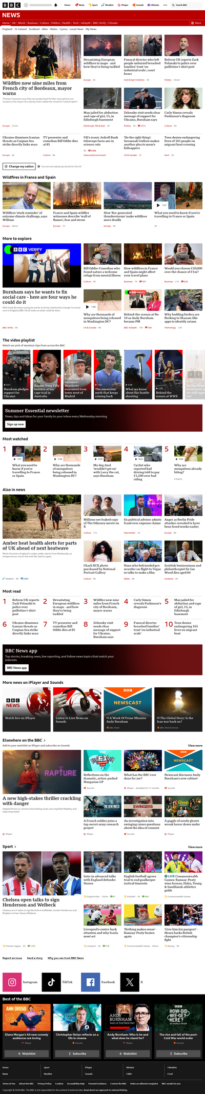 BBC News snapshot from 27 Jul 2026, 22:00