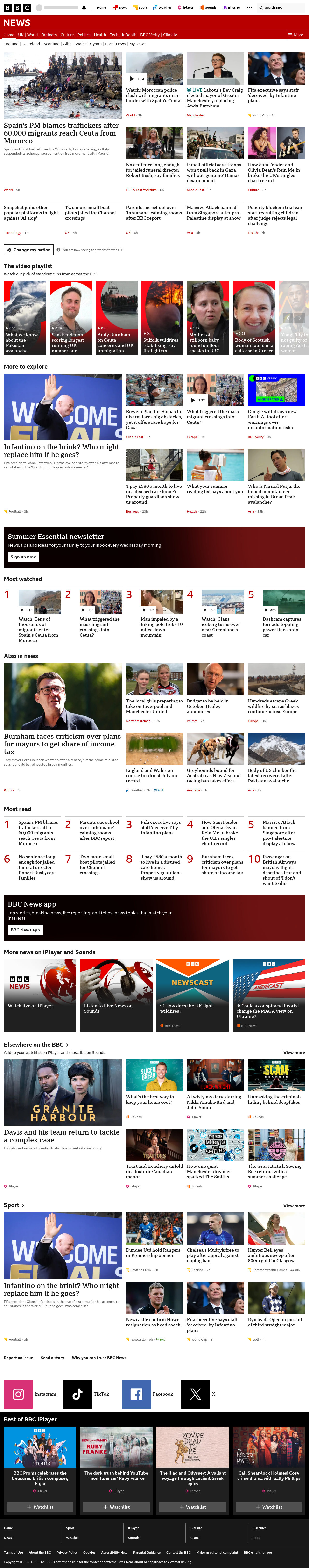 BBC News snapshot from Saturday, 1 August 2026 at 00:00