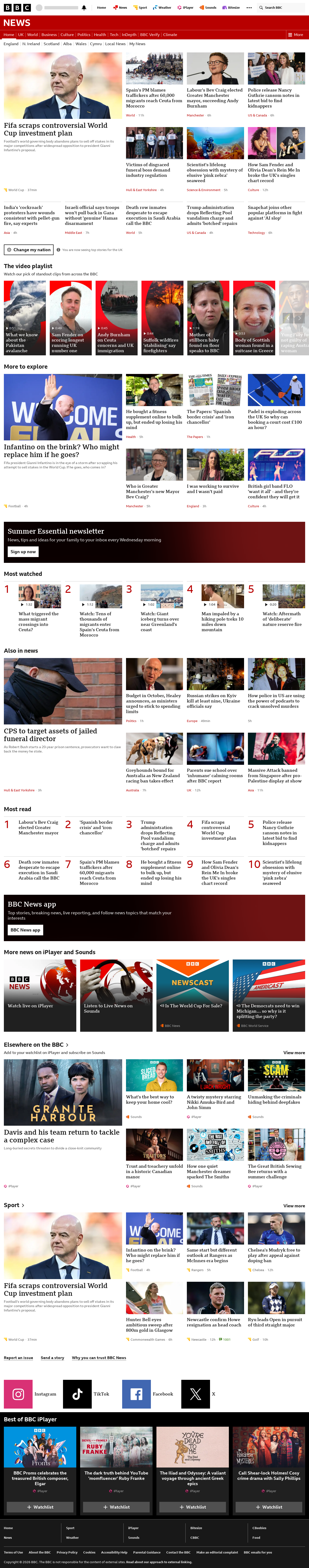 BBC News snapshot from Saturday, 1 August 2026 at 06:00