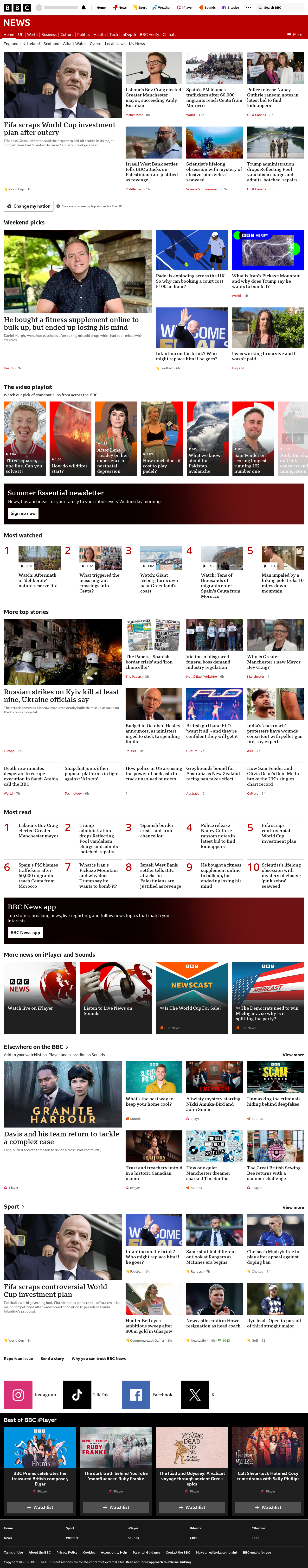 BBC News snapshot from Saturday, 1 August 2026 at 08:00