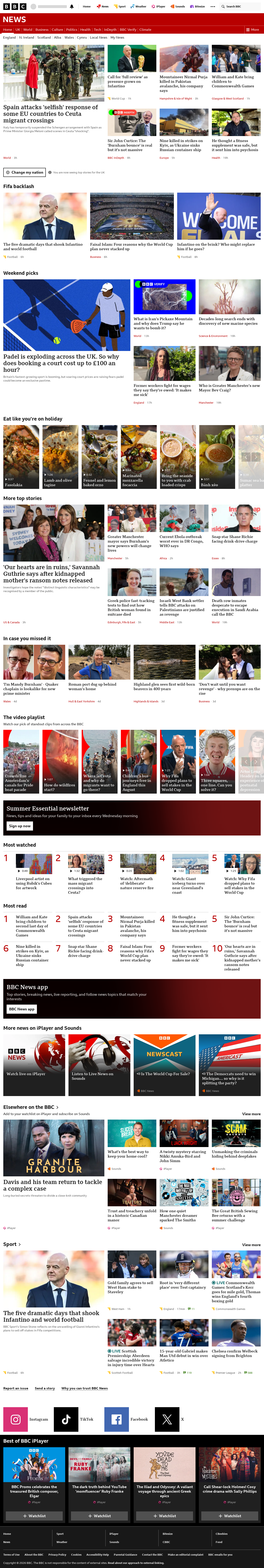BBC News snapshot from Saturday, 1 August 2026 at 20:00