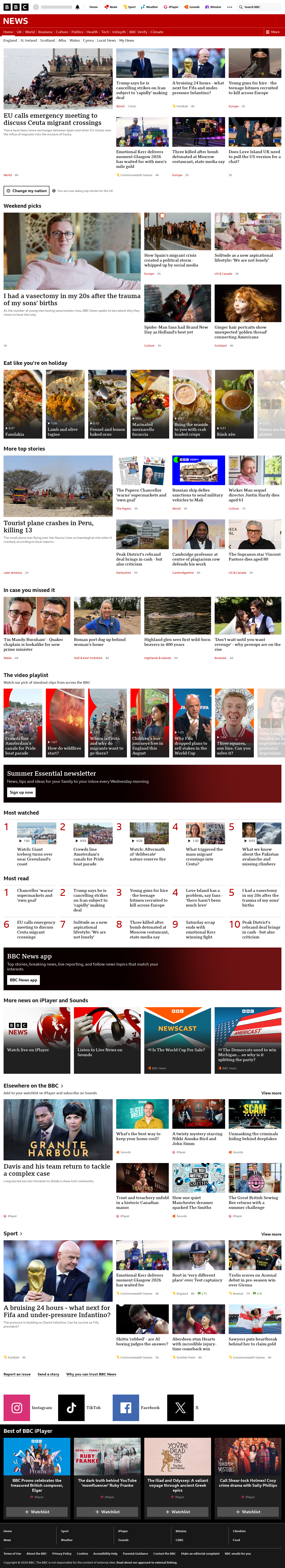 BBC News snapshot from Sunday, 2 August 2026 at 04:00
