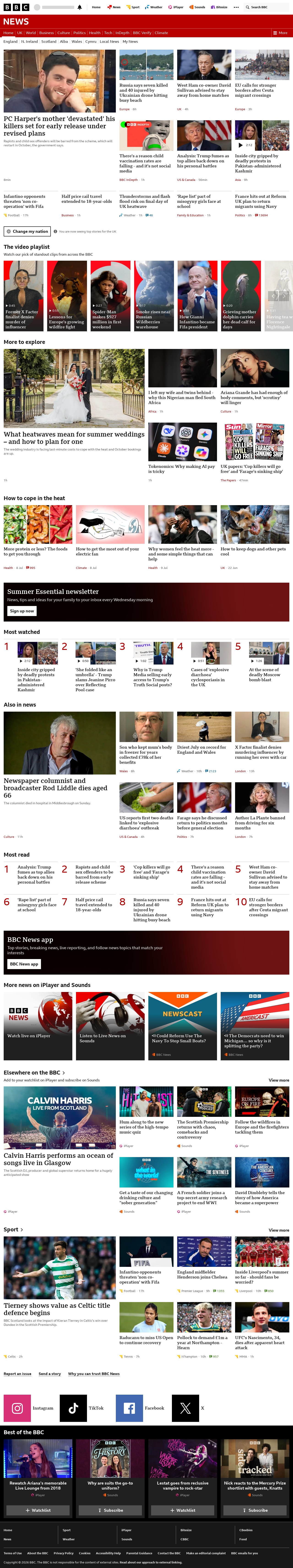 BBC News snapshot from Tuesday, 4 August 2026 at 02:00