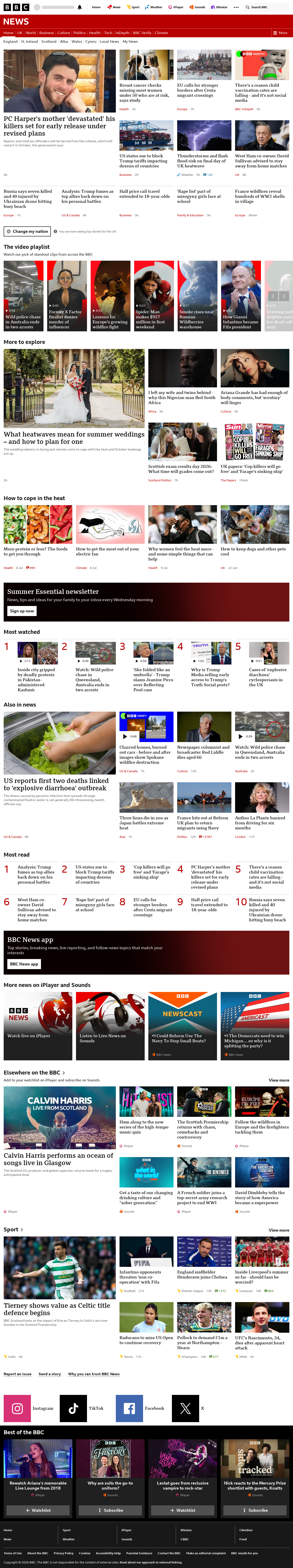 BBC News snapshot from Tuesday, 4 August 2026 at 06:00