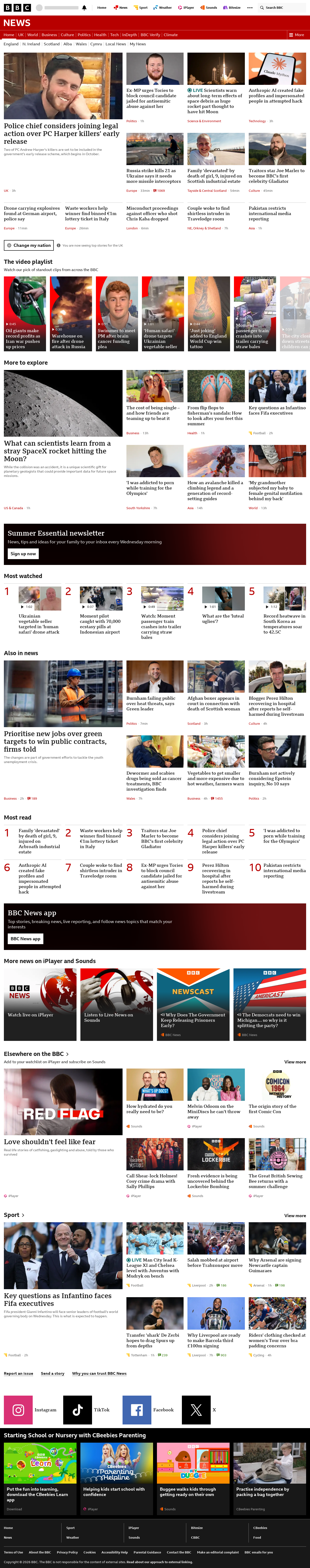 BBC News snapshot from Wednesday, 5 August 2026 at 14:00