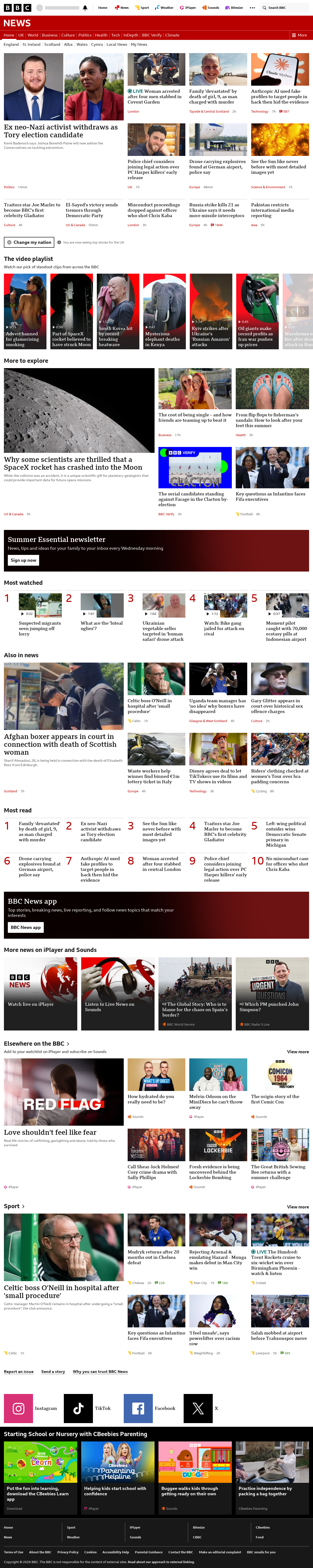 BBC News snapshot from Wednesday, 5 August 2026 at 18:00