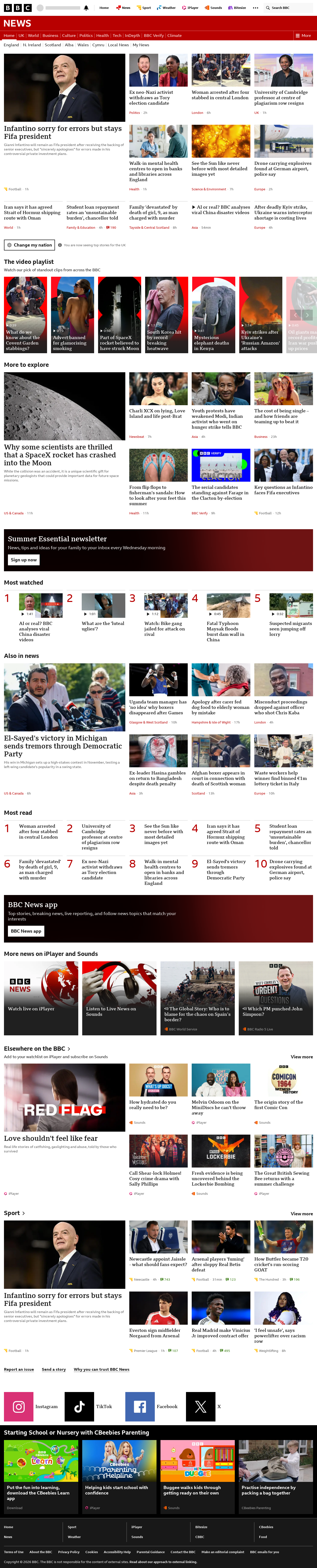 BBC News snapshot from Thursday, 6 August 2026 at 00:00
