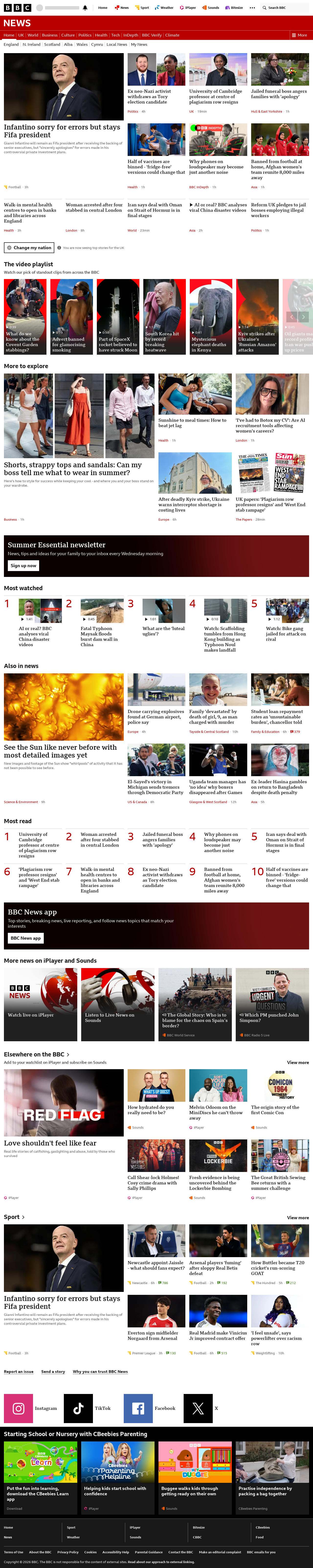 BBC News snapshot from Thursday, 6 August 2026 at 02:00