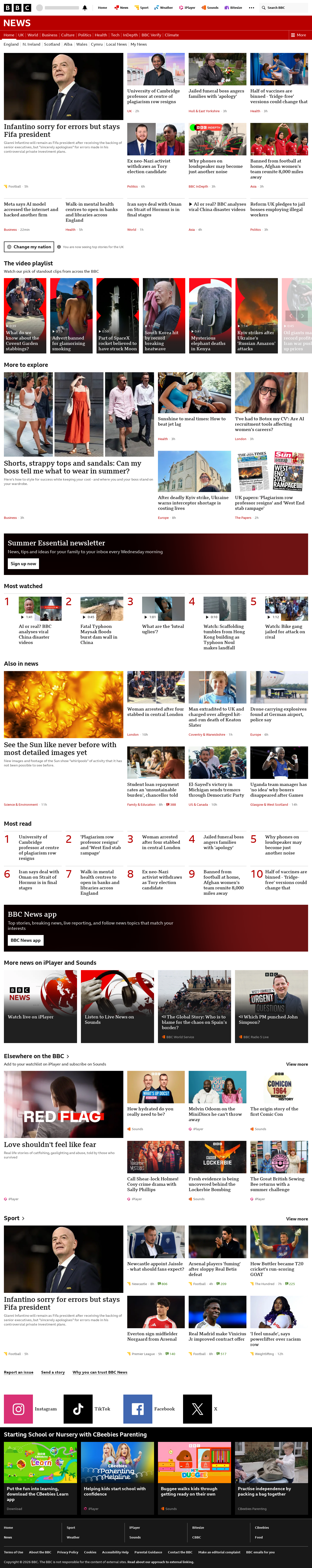 BBC News snapshot from Thursday, 6 August 2026 at 04:00