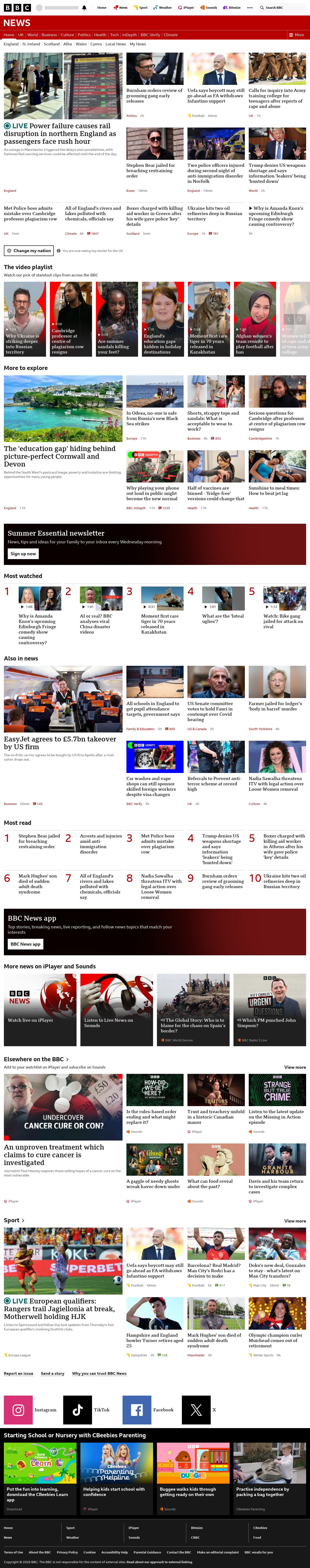 BBC News snapshot from Thursday, 6 August 2026 at 18:00