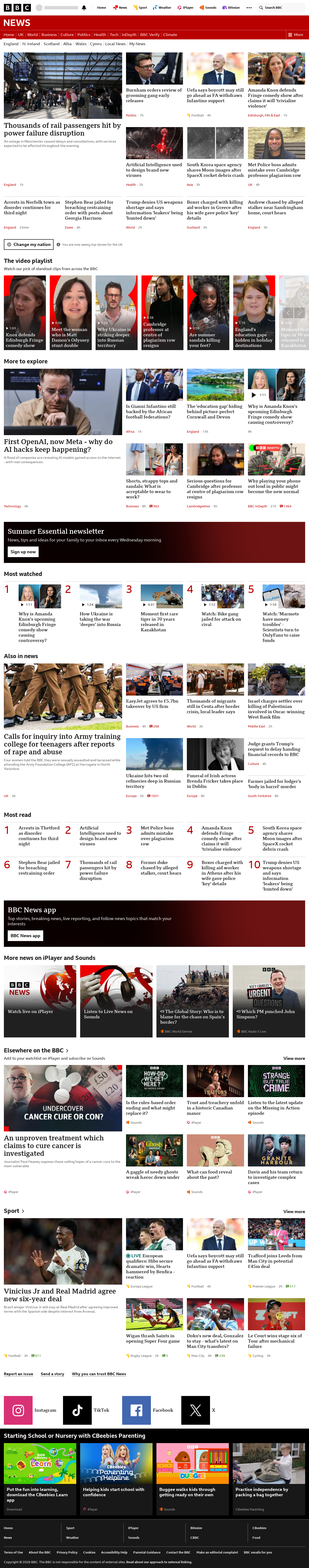 BBC News snapshot from Thursday, 6 August 2026 at 22:00