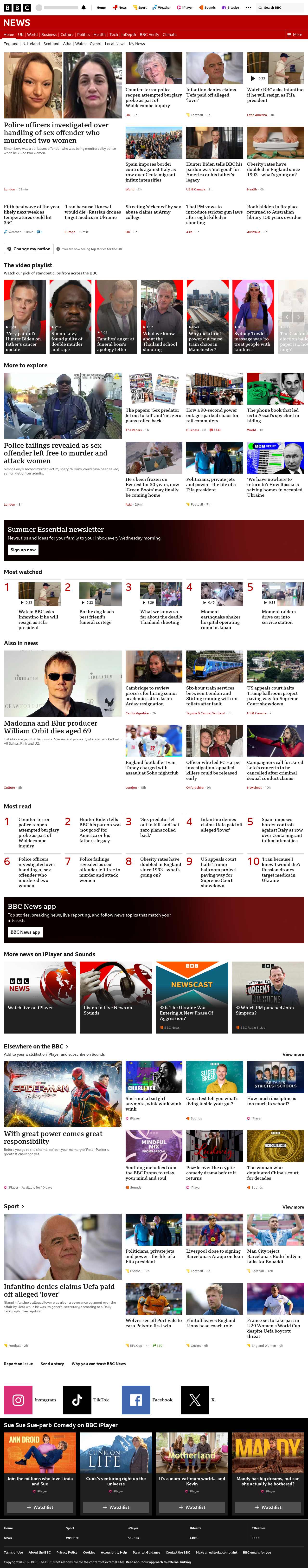 BBC News snapshot from Saturday, 8 August 2026 at 02:00