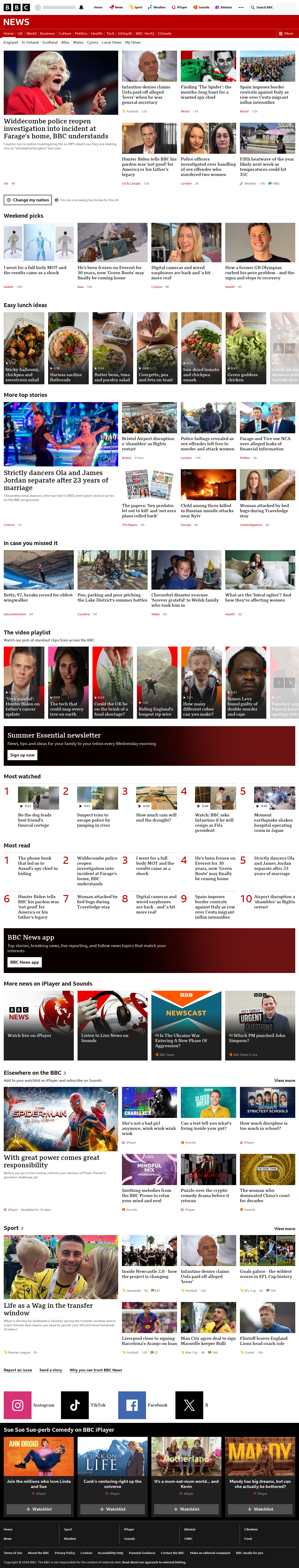BBC News snapshot from Saturday, 8 August 2026 at 12:00