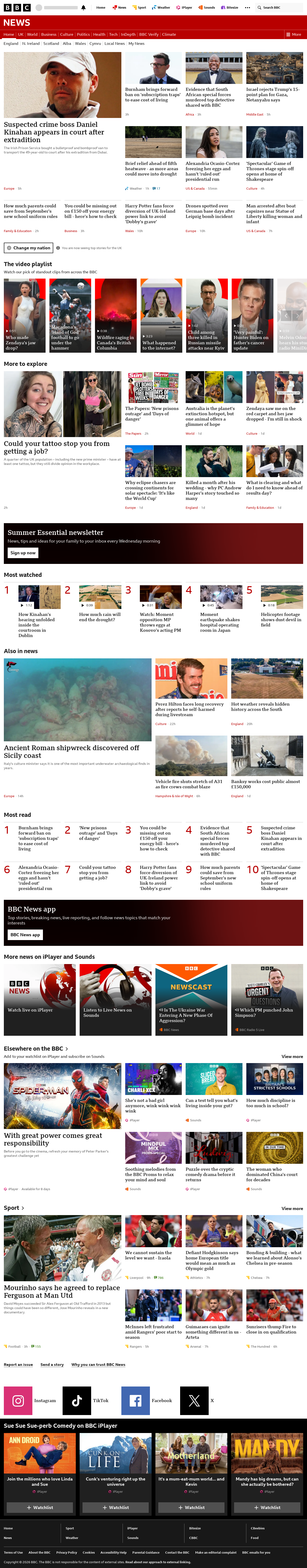 BBC News snapshot from Monday, 10 August 2026 at 04:00
