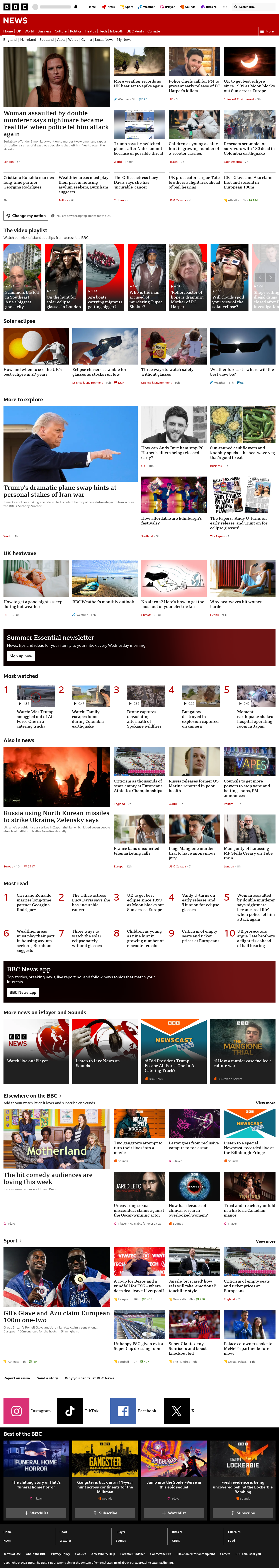 BBC News snapshot from Wednesday, 12 August 2026 at 04:00