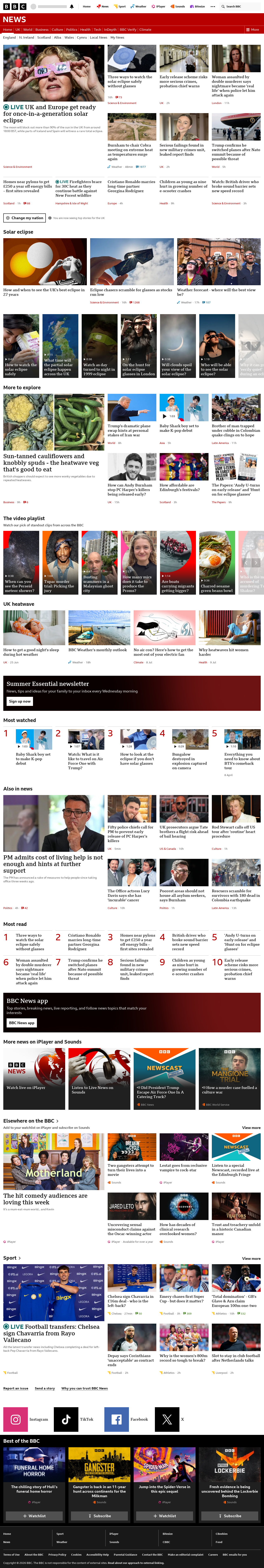 BBC News snapshot from Wednesday, 12 August 2026 at 10:00